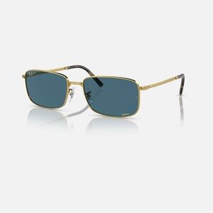 NEW RB3717 Ray-Ban Gold Frame Sunglasses with Blue Lenses